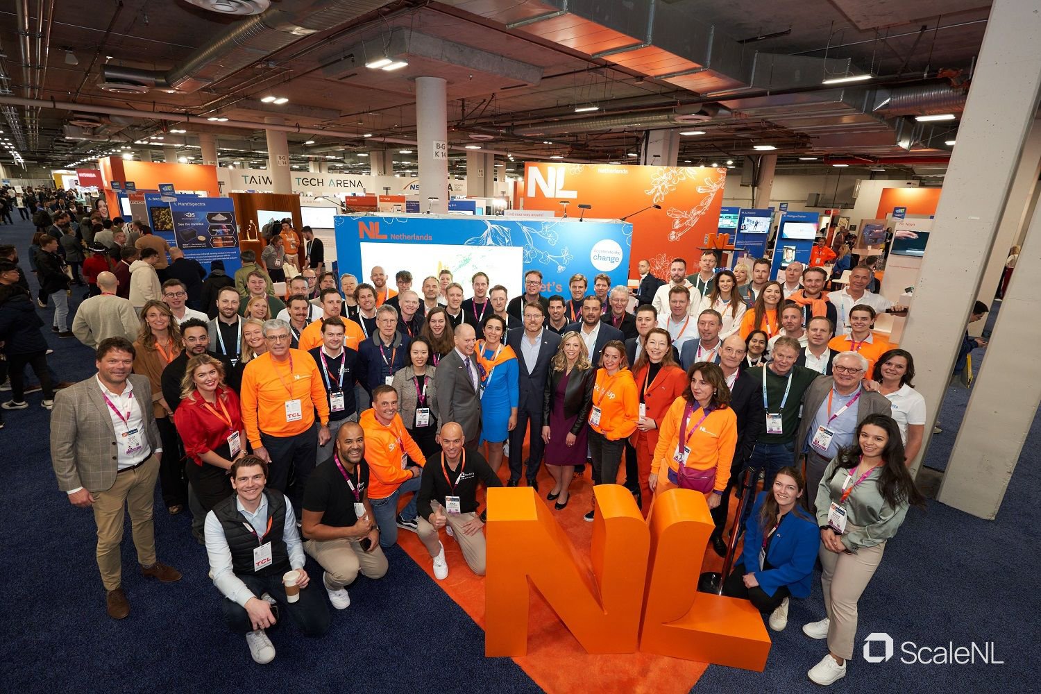 Netherlands Pavilion filled with ScaleNL team Dutch delegation and startups
