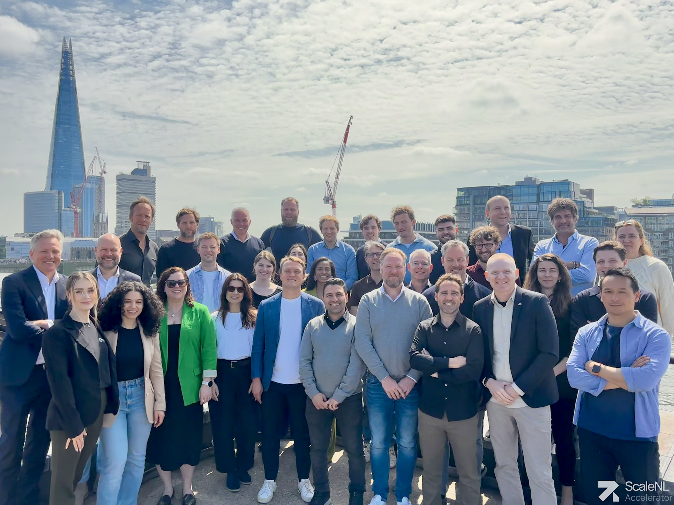 Group of founders on a rooftop in London