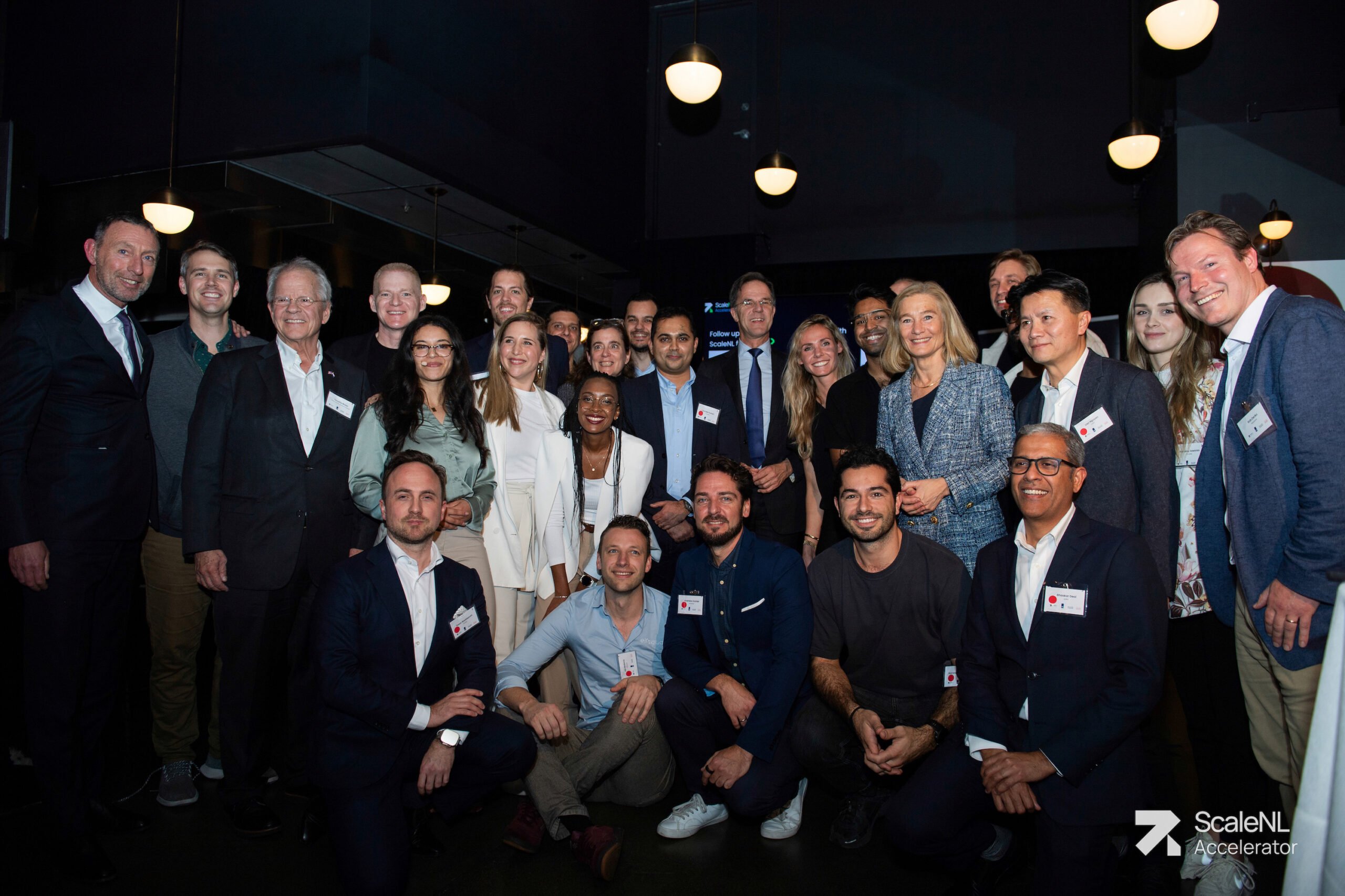 Startup founders, partners and team with the Prime Minister Mark Rutte